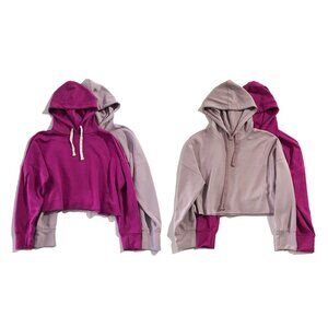 Better Together AS Revival Crop Hoodie Womens S Pink Purple Pullover Sweatshirt